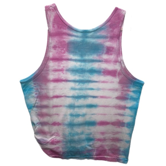Vintage 90s Fruit of the Loom Adult L 100% Cotton OOAK Tie-Dye Tank P7542 - Picture 2 of 8